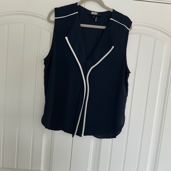 DKNY Sleeveless  XL Blue Blouse - Picture 1 of 3